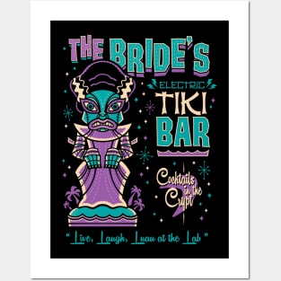 Bride of Frankenstein Tiki Bar - Retro Vintage Creepy Cute Surf Posters and Art